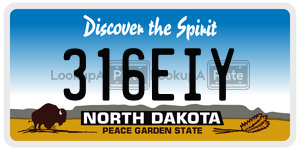 316EIY  license plate in ND