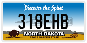 318EHB  license plate in ND