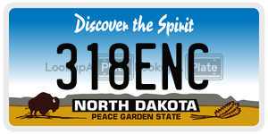 318ENC  license plate in ND