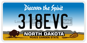 318EVC  license plate in ND