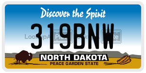 319BNW  license plate in ND