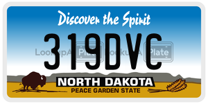 319DVC  license plate in ND