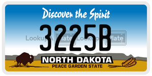 3225B license plate in North Dakota