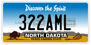 322AML  license plate in ND