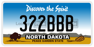 322BBB  license plate in ND