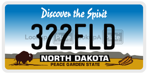 322ELD  license plate in ND