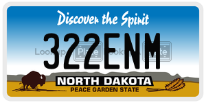 322ENM  license plate in ND