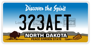 323AET  license plate in ND