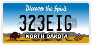 323EIG  license plate in ND