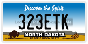 323ETK  license plate in ND
