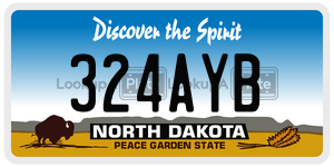 324AYB  license plate in ND