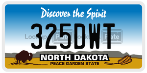 325DWT  license plate in ND
