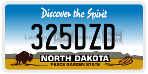 325DZD  license plate in ND