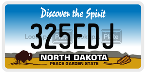 325EDJ  license plate in ND