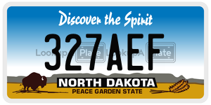 327AEF  license plate in ND