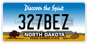 327BEZ  license plate in ND