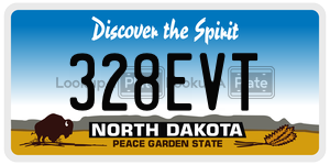 328EVT  license plate in ND