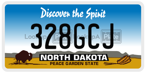 328GCJ  license plate in ND