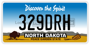 329DRH  license plate in ND