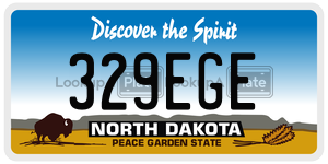 329EGE  license plate in ND