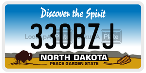 330BZJ  license plate in ND