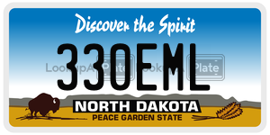 330EML  license plate in ND