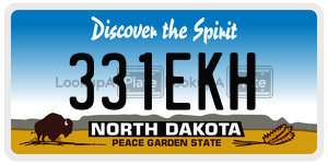 331EKH license plate in North Dakota