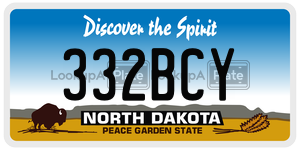 332BCY  license plate in ND