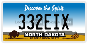 332EIX  license plate in ND