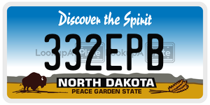 332EPB  license plate in ND