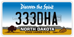 333DHA  license plate in ND