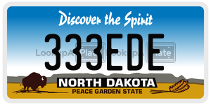 333EDE  license plate in ND