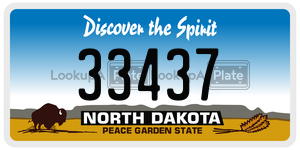 33437  license plate in ND