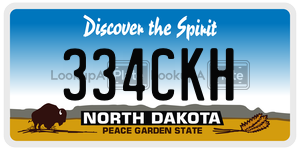 334CKH  license plate in ND
