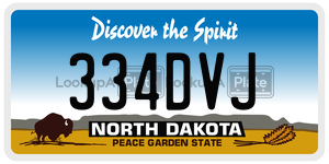 334DVJ  license plate in ND