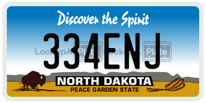334ENJ license plate in North Dakota