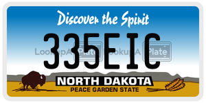 335EIC  license plate in ND