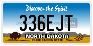 336EJT  license plate in ND