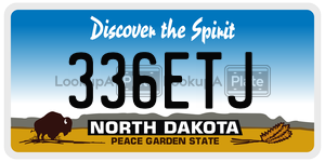 336ETJ  license plate in ND