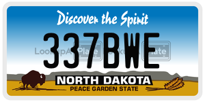337BWE  license plate in ND