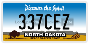 337CEZ  license plate in ND