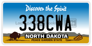338CWA  license plate in ND