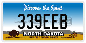 339EEB  license plate in ND