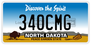 340CMG  license plate in ND
