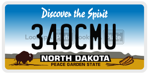 340CMU  license plate in ND