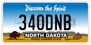 340DNB  license plate in ND