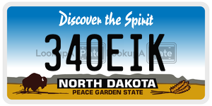 340EIK  license plate in ND