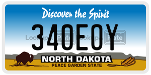 340EOY  license plate in ND