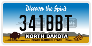 341BBT  license plate in ND