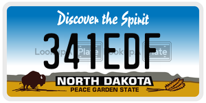 341EDF  license plate in ND